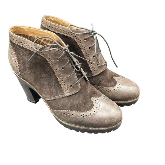 Sperry Emory Lace-up Heel Boot Womens 9 M Brown Suede 3"+ Heel - Picture 1 of 7